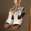 Damen elegante Open Toe Sandalen mit Blockabsatz R&B