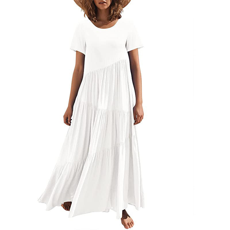 Damen Maxikleid mit lässiger Passform und fließendem Saum R&B