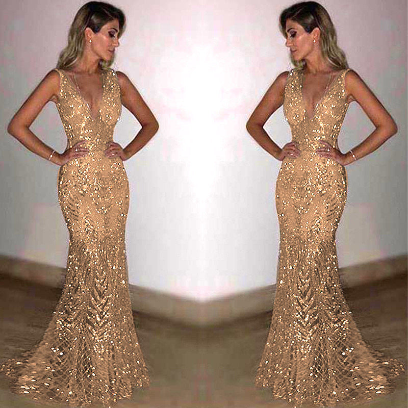 Damen Elegantes Abendkleid mit schimmernden Pailletten und figurbetontem Schnitt R&B