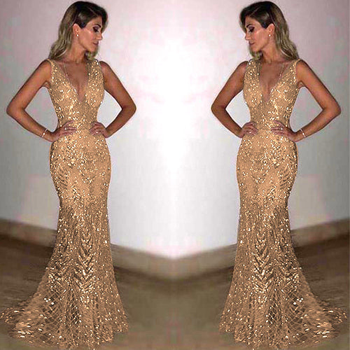 Damen Elegantes Abendkleid mit schimmernden Pailletten und figurbetontem Schnitt R&B