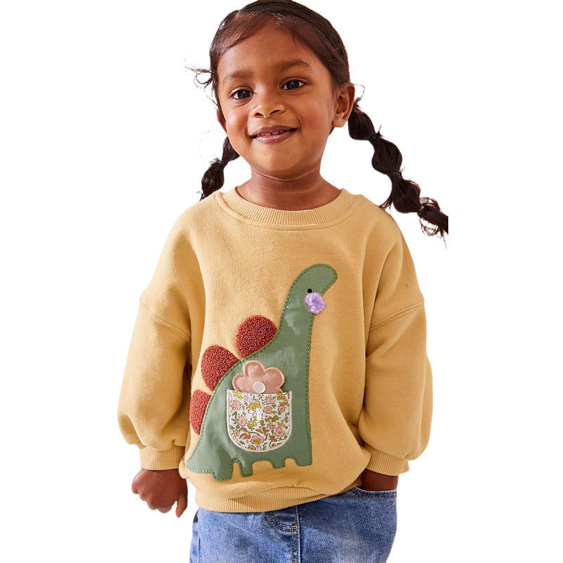 Mädchen Sweatshirt mit kreativem Dinosaurier-Design R&B