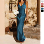 Damen Elegantes und Figurbetontes Abendkleid mit Tiefem V-Ausschnitt und Schmalem Schnitt R&B