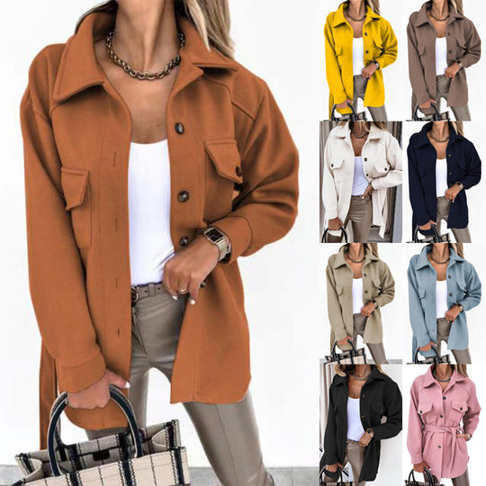 Damen Overshirt-Jacke mit praktischen Taschen und modernem Schnitt R&B