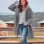 Damen Oversized Wollmantel mit praktischem Knopfverschluss R&B