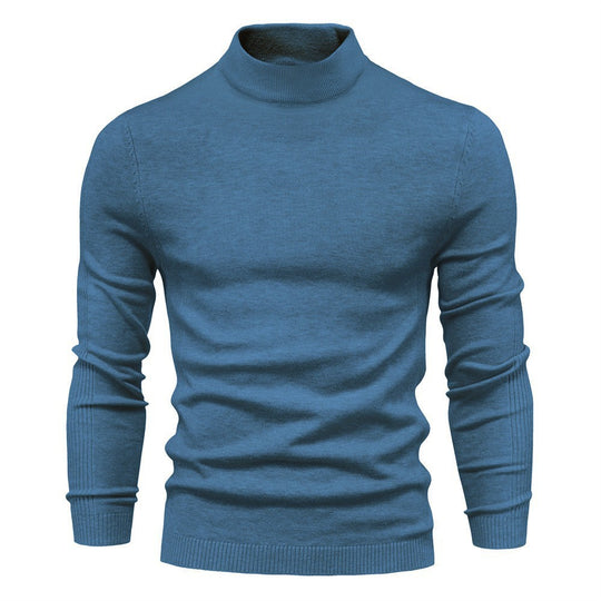 Herren stilvoller Rollkragenpullover aus weicher Merinowolle R&B