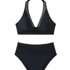 Damen Hochtaillierter Bikini mit transparenten Einsätzen und raffiniertem Schnitt R&B