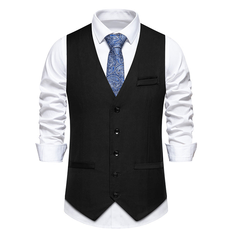 Herren elegante Anzugweste mit feiner Struktur und hochwertigem Material