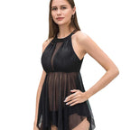 Damen Badekleid mit elegantem transparente Überwurf R&B