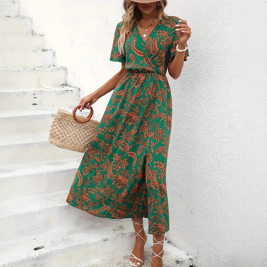 Damen Elegantes Maxikleid mit floralem Print und Taillierung R&B