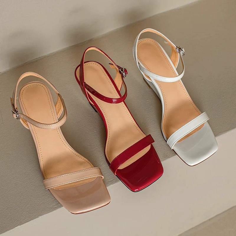 Damen Wedgesandalen mit elegantem Fersenriemen und hohem Absatz R&B