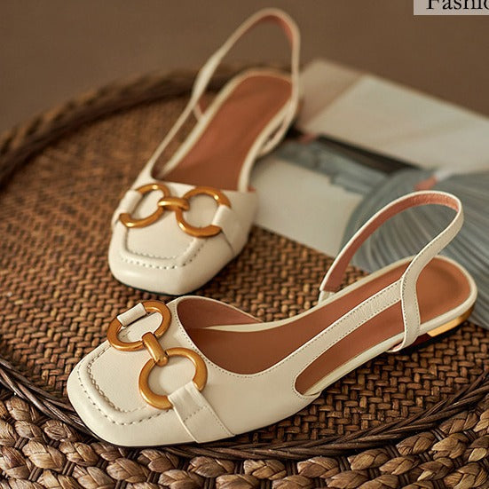 Damen elegante Sling-Ballerinas mit modischem Riemchendesign