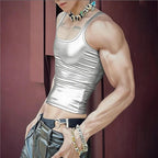 Damen nan tailliertes Glanz-Tanktop mit Racerback und feiner Nahtverarbeitung R&B