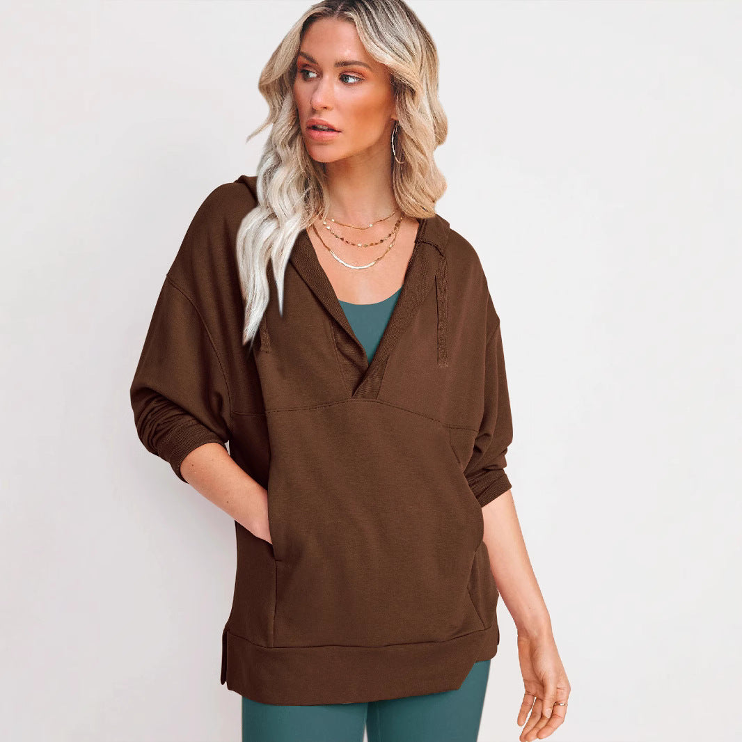 Damen Lässiger Kapuzenpullover mit asymmetrischem Schnitt und praktischen Taschen R&B