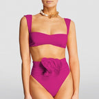 Damen Hochgeschnittener Bikini mit raffiniertem Rüschendetail R&B