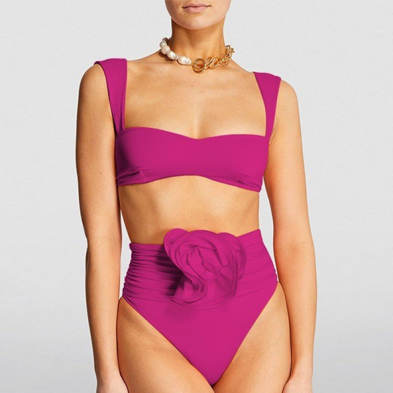 Damen Hochgeschnittener Bikini mit raffiniertem Rüschendetail R&B