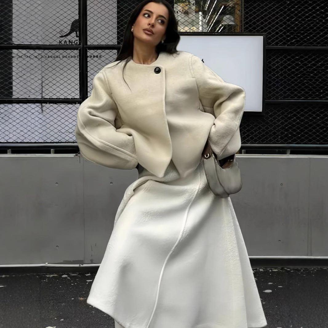 Damen Modische Oversized-Jacke mit strukturiertem Design R&B