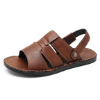 Herren Bequeme und elegante Leder-Sandalen mit verstellbarem Riemensystem R&B