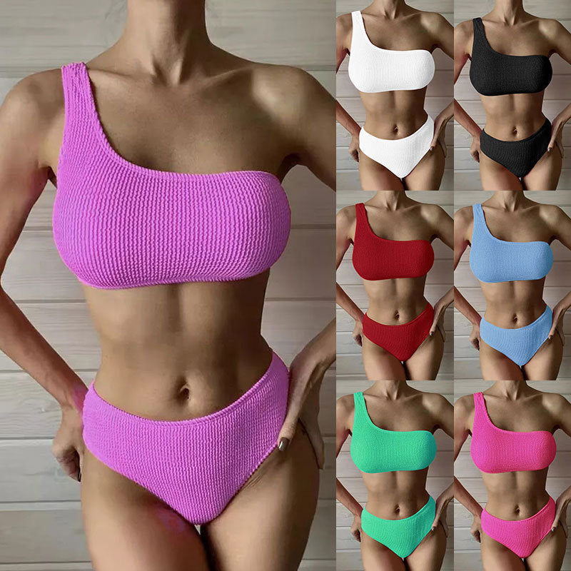 Damen Einseitiger Bikini mit hoch geschnittenem Schnitt R&B