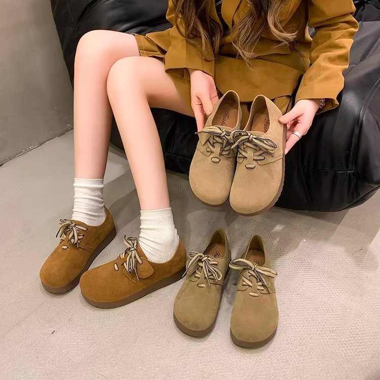 Damen Komfortable Veloursleder-Sneaker mit modischem Schnürdesign R&B