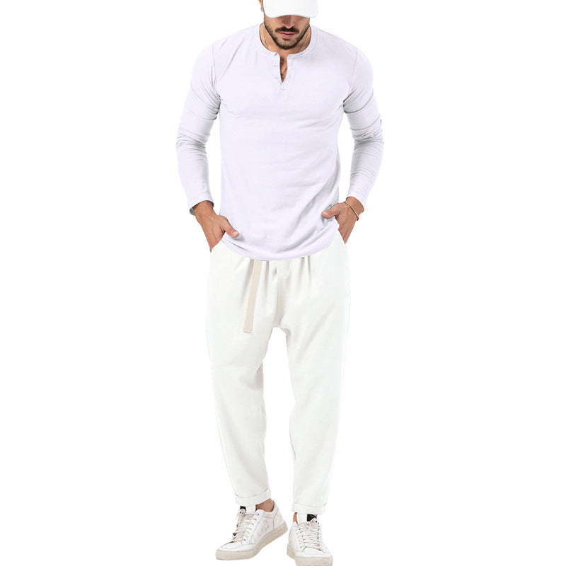 Herren Bequeme Jogginghose mit modischen Details und lässigem langarm Shirt R&B