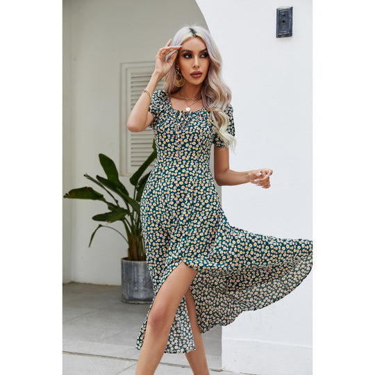 Damen Maxikleid mit floralem Design und schwingendem Saum R&B 1777047927