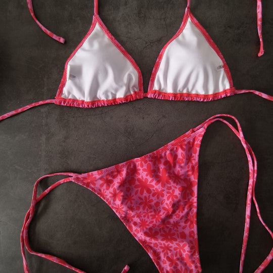 Damen Triangel-Bikini mit floralem Design R&B