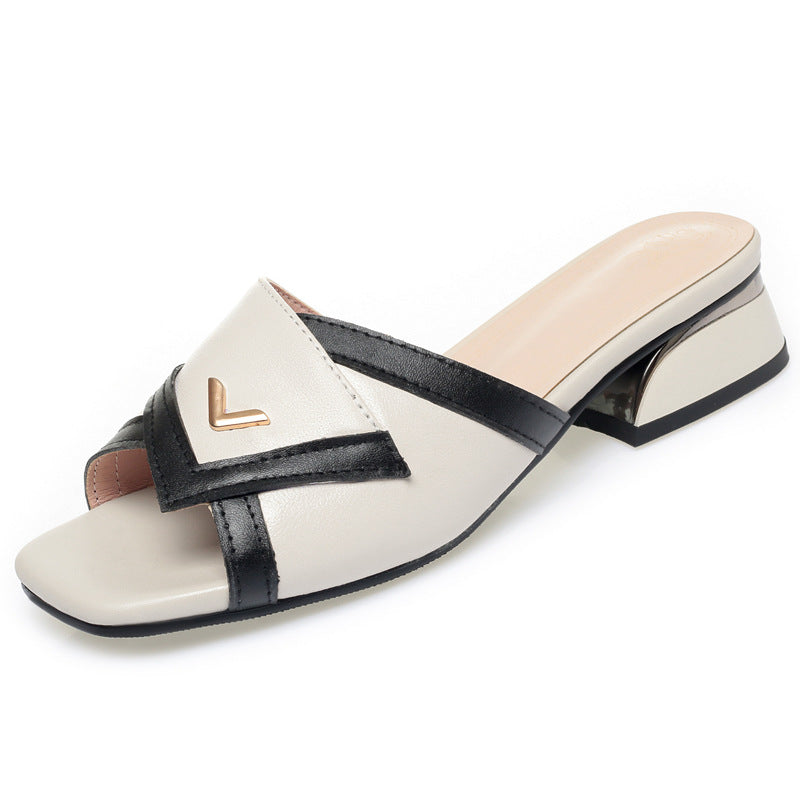Damen Mules mit modernem Design und elegantem Blockabsatz R&B