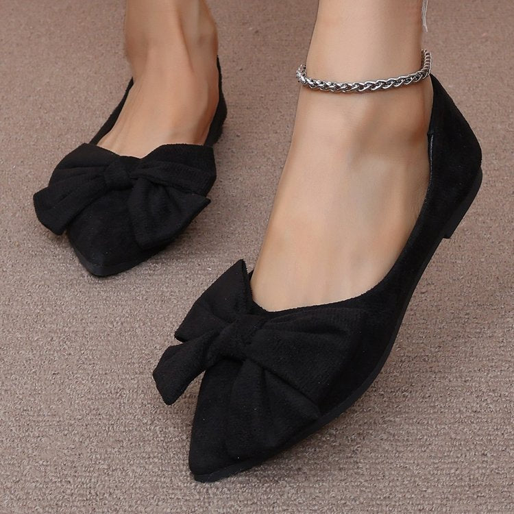 Damen Ballerinas mit dekorativem Schleifen-Design und spitzem Zehenbereich R&B