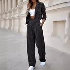 Damen modisches Streifenanzug Set R&B