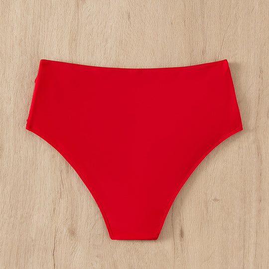 Damen Hohe Taille Bikinihose mit Rüschendesign R&B