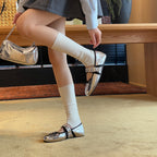 Damen Ballerinas mit dekorativem Riemchen und schimmerndem Metallic-Look R&B