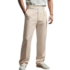 Herren entspannte Freizeithose mit verstellbarem Kordelzug und modernen Karodetails R&B