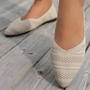 Damen Spitzer Ballerinas aus atmungsaktivem Strickmaterial mit flexibler Sohle R&B