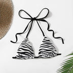 Damen Triangel-Bikini mit verspieltem ZR&Bra-Muster und anpassbarem Halter R&B