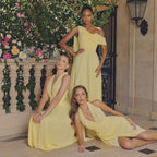 Damen Elegantes Abendkleid mit fließendem Stoff und raffiniertem V-Ausschnitt R&B