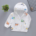 Unisex nan leichte Kapuzenjacke für Kleinkinder mit süßem Tierprint und Reißverschluss  R&B
