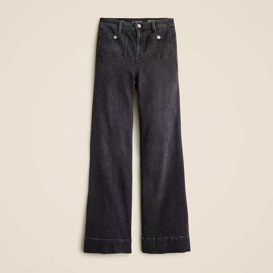 Damen Weite Jeans mit modischem Saum R&B