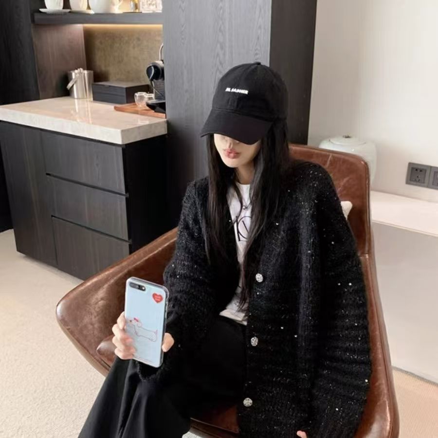 Damen Strickjacke mit voluminösen Ärmeln und einzigartiger Maschenstruktur R&B