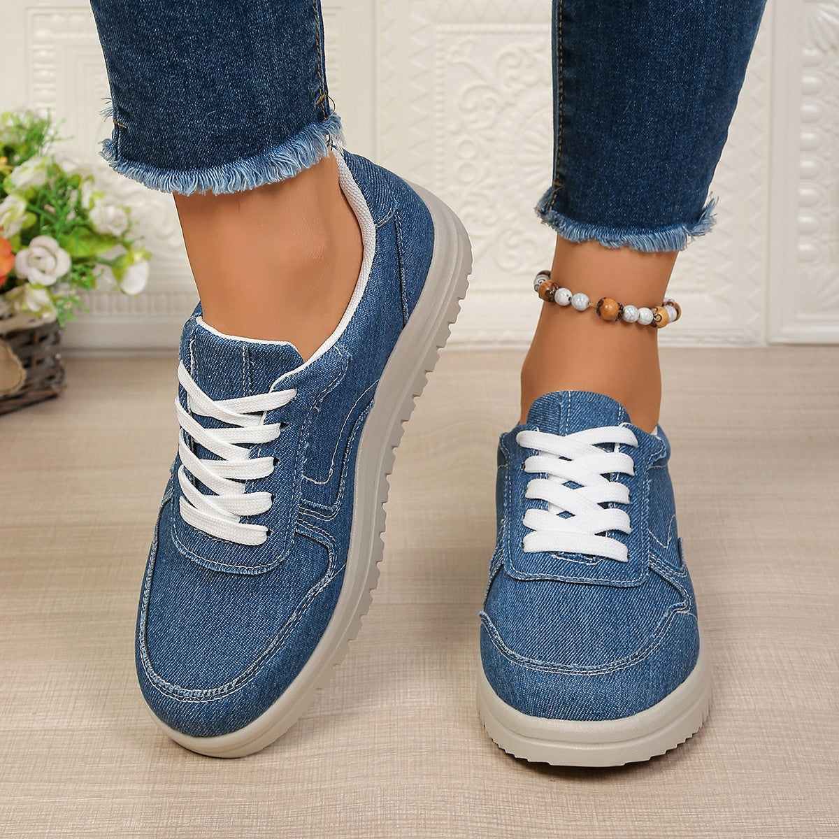 Damen Bequeme und trendige Sneakers mit strapazierfähigem Obermaterial und dämpfender Sohle R&B