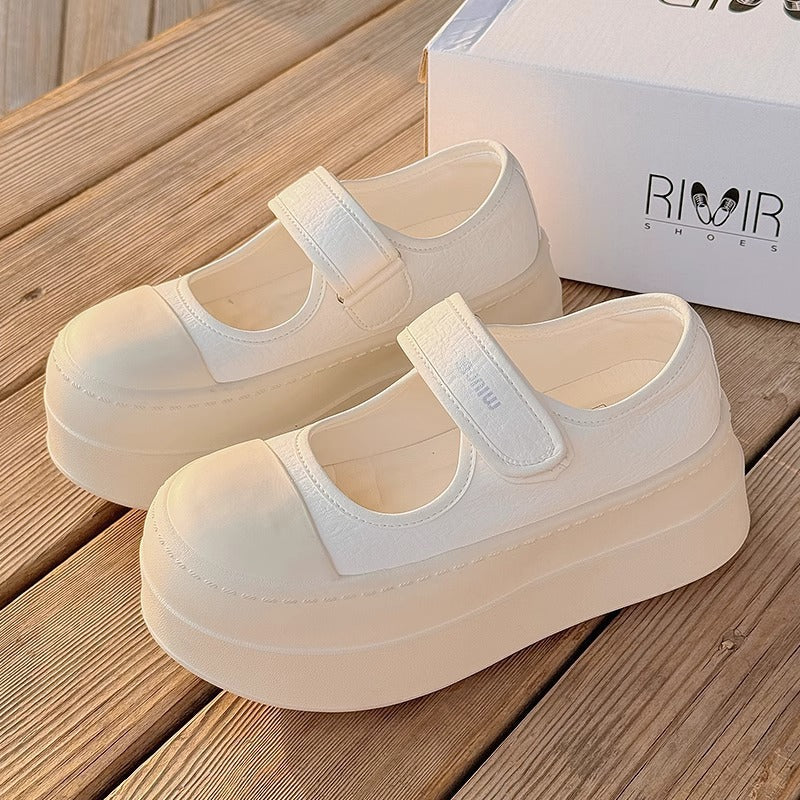 Damen Modische Plateauschuhe mit Klettverschluss