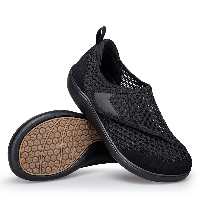 Unisex nan atmungsaktiver Netz-Slipper mit verstellbarem Klettverschluss und viskoelastischem Fußbett R&B