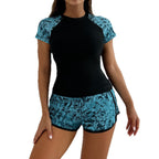 Damen Sportlicher Rashguard mit Shorts R&B