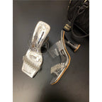 Damen transparente Sandalen mit Strassverzierungen R&B
