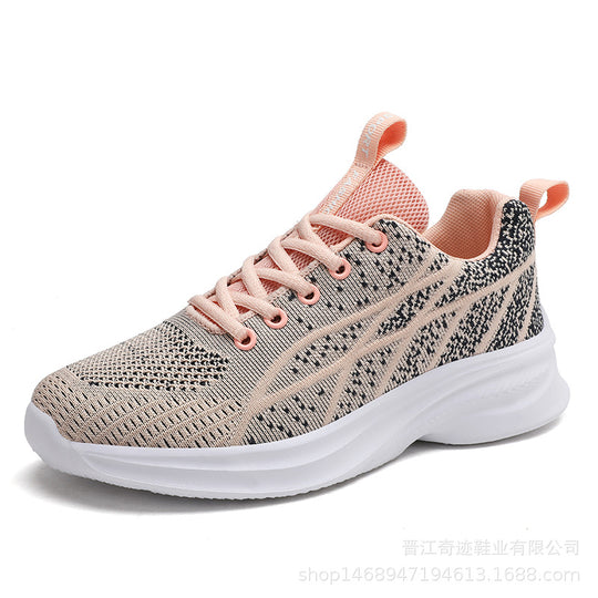 Damen Sportliche Knit-Sneaker mit atmungsaktiver Mesh-Oberfläche und rutschfester Sohle R&B