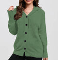 Damen Kapuzensweater mit durchgehendem Knopfverschluss und lässiger Passform R&B