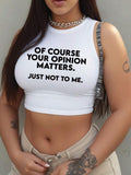 Damen Crop-Top mit mutigem Statement-Druck R&B