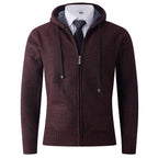 Herren modische Strickjacke mit Kapuze und Reißverschluss R&B