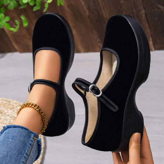 Damen Komfortable und elegante Ballerinas mit verstellbarem Riemen R&B
