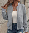 Damen strukturiertes Bomberjacke R&B