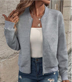 Damen strukturiertes Bomberjacke R&B
